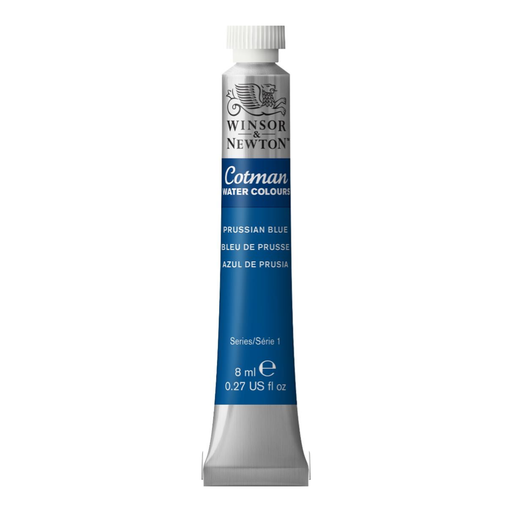 WINSOR & NEWTON COTMAN WATERCOLOUR 8ML TBE PRUSSIAN BLUE ROW