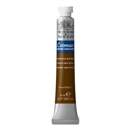 WINSOR & NEWTON COTMAN WATERCOLOUR 8ML TBE VANDYKE BROWN ROW