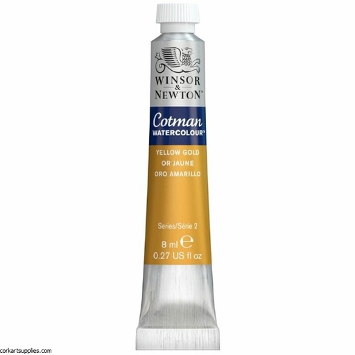 WINSOR & NEWTON COTMAN WATERCOLOUR 8ML TBE YELLOW GOLD ROW